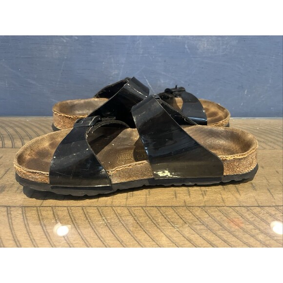 Birkenstock Sandals Womens Size 6.5 37 Black Shoes Papillio Slides buckles - Picture 9 of 9